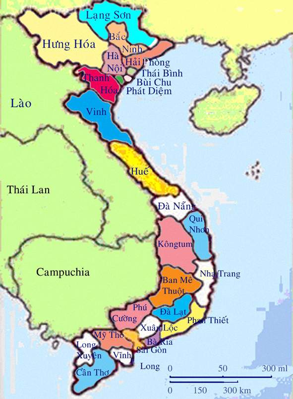 Bản đồ hành chính các tỉnh Việt Nam được phóng to đến kích thước đáng kinh ngạc vào năm